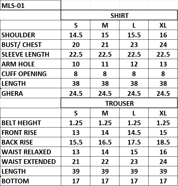 MLS-01 LAWN 2PC STITCHED