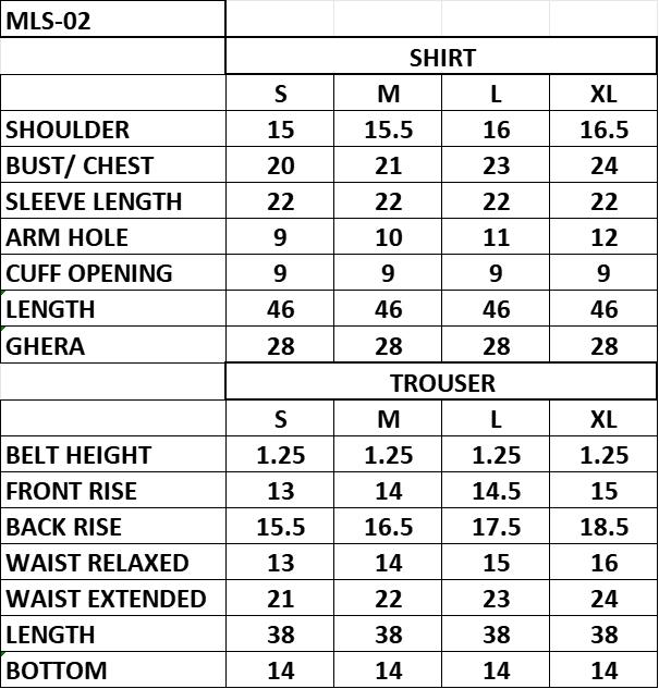 MLS-02 LAWN 2PC STITCHED