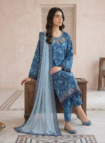 PLM-05  LAWN  3PC STITCHED