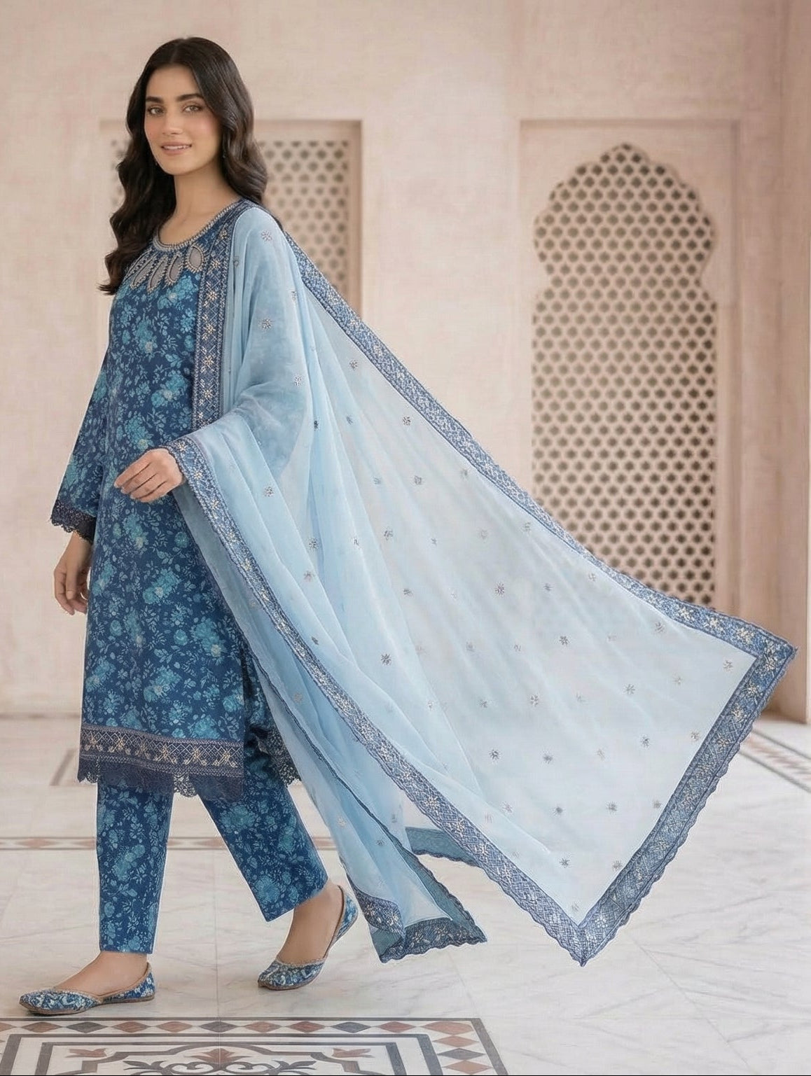 PLM-05  LAWN  3PC STITCHED