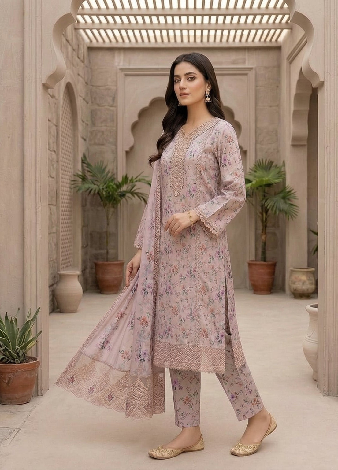 PLM-07 LAWN 3PC STITCHED