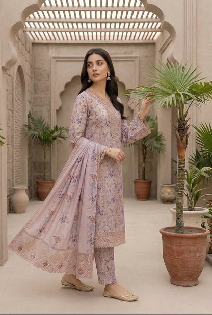 PLM-07 LAWN 3PC STITCHED