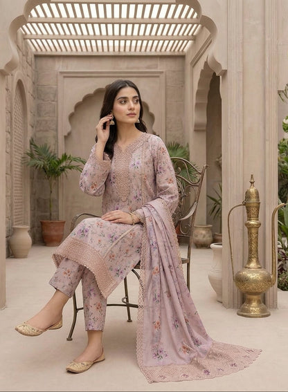 PLM-07 LAWN 3PC STITCHED