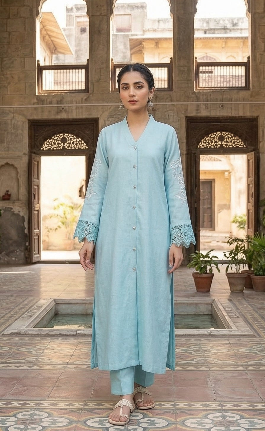 MLS-05 SILK 2PC STITCHED (SKY BLUE)