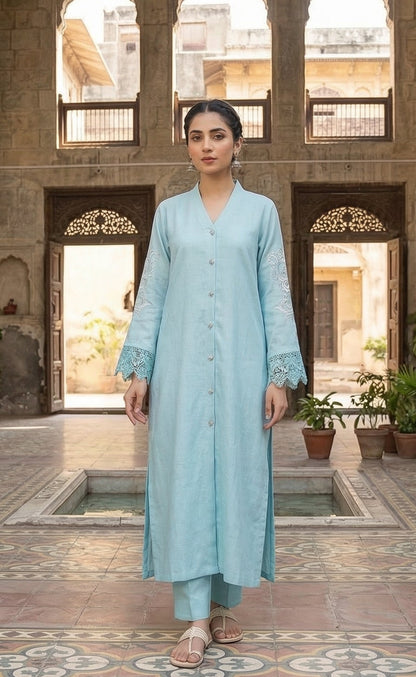 MLS-05 SILK 2PC STITCHED (SKY BLUE)
