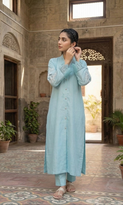 MLS-05 SILK 2PC STITCHED (SKY BLUE)