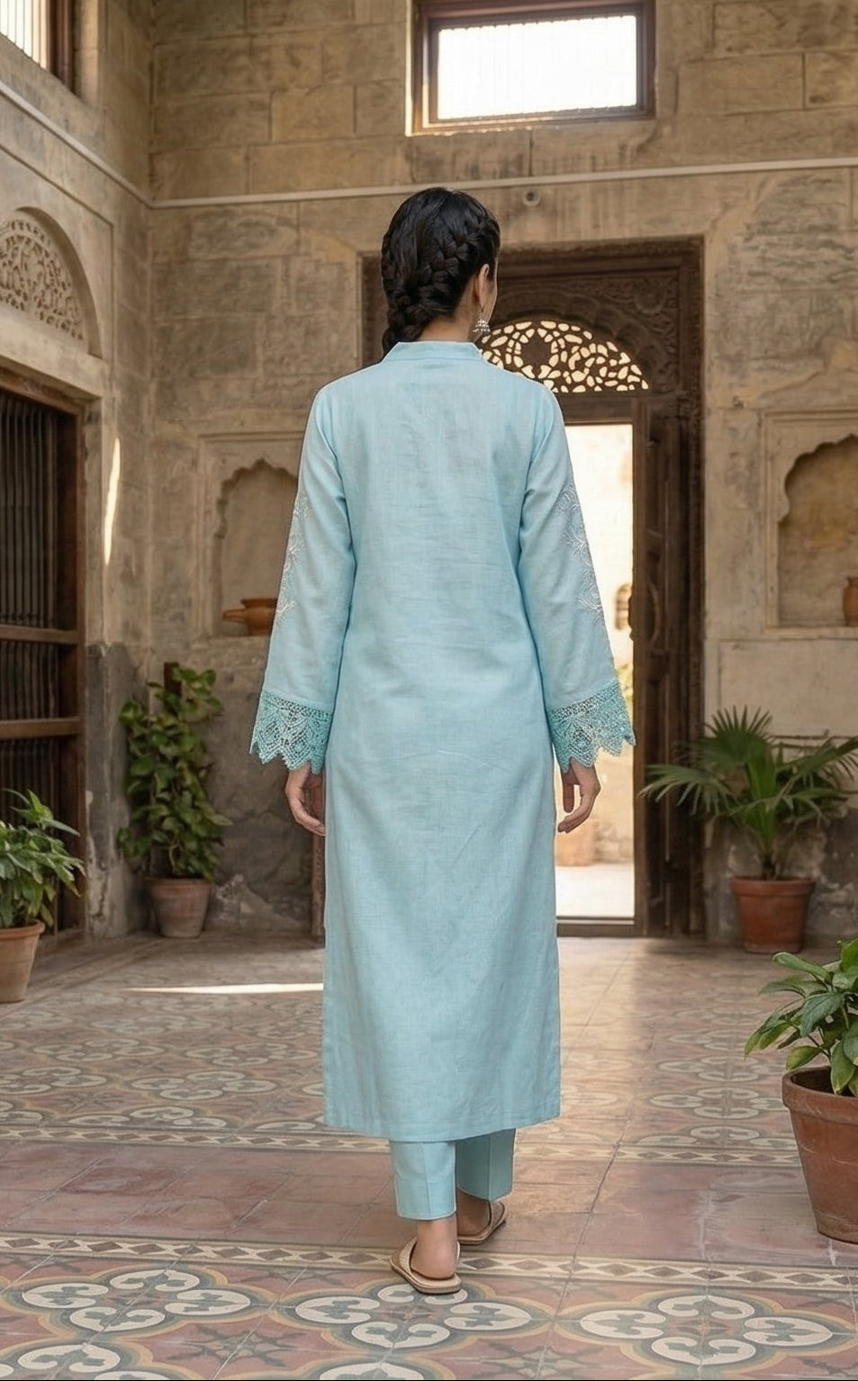 MLS-05 SILK 2PC STITCHED (SKY BLUE)