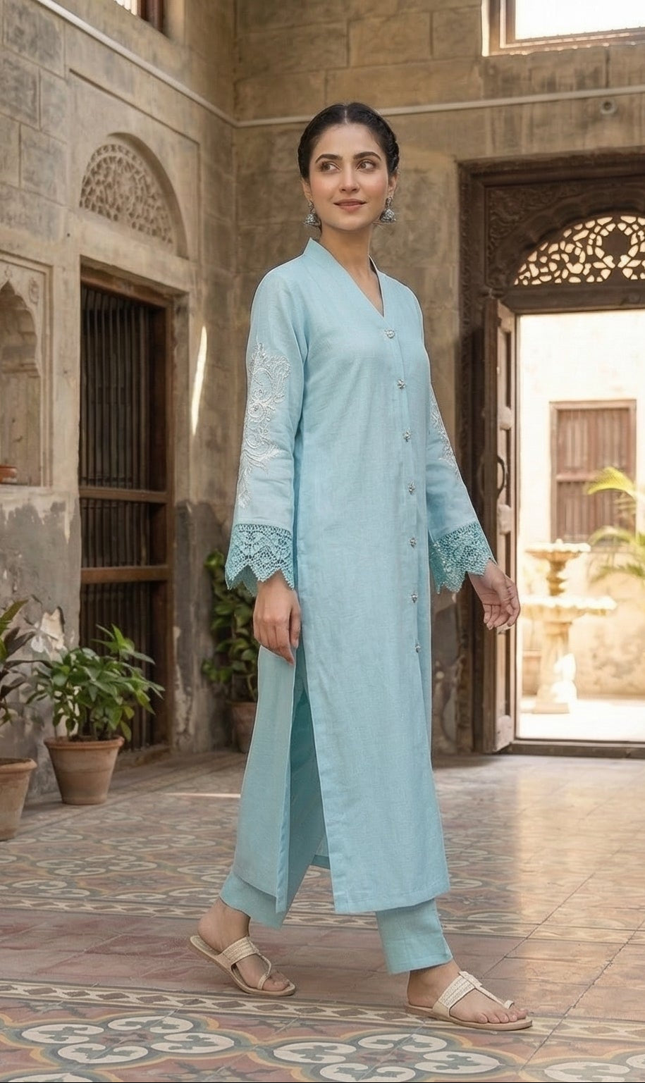 MLS-05 SILK 2PC STITCHED (SKY BLUE)
