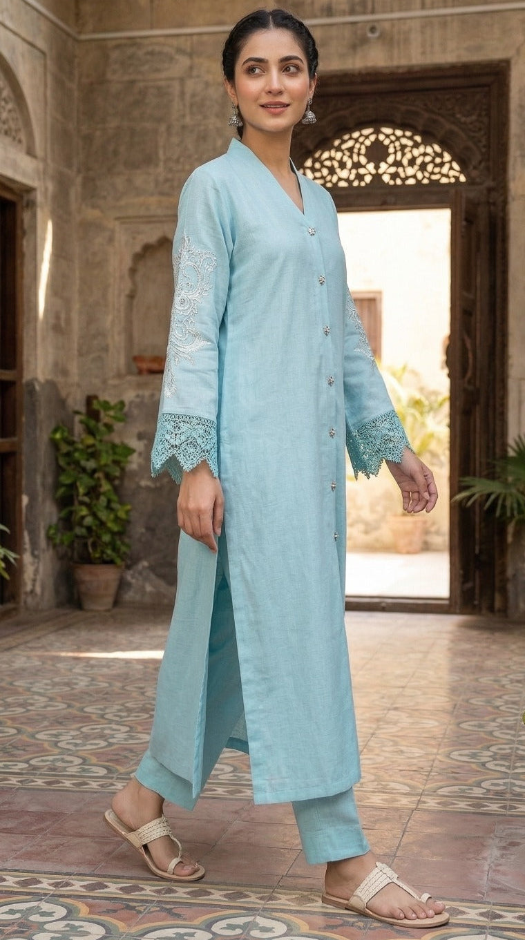 MLS-05 SILK 2PC STITCHED (SKY BLUE)