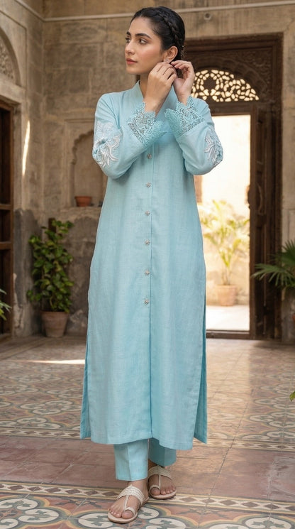 MLS-05 SILK 2PC STITCHED (SKY BLUE)