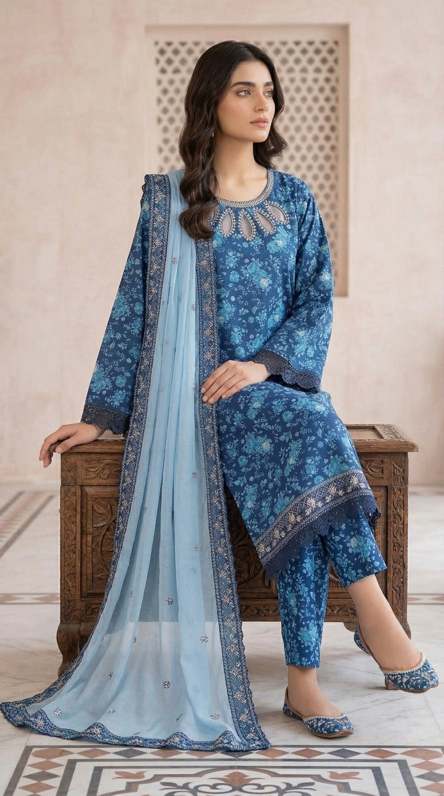 PLM-05  LAWN  3PC STITCHED