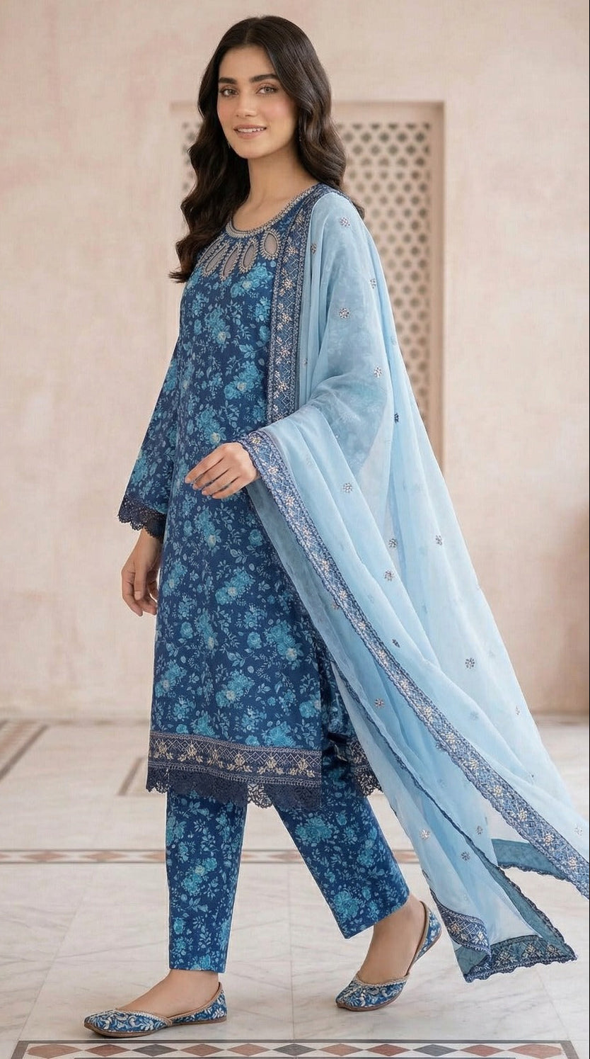 PLM-05  LAWN  3PC STITCHED