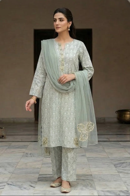 PLM-08 LAWN 3PC STITCHED