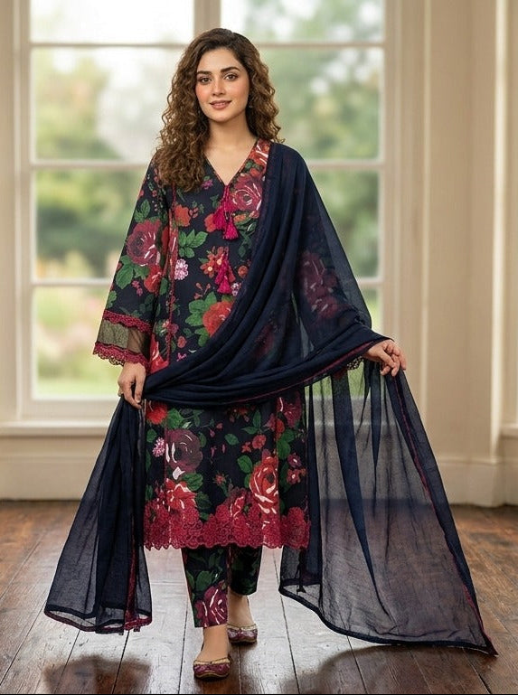 PLM-09 LAWN 3PC STITCHED