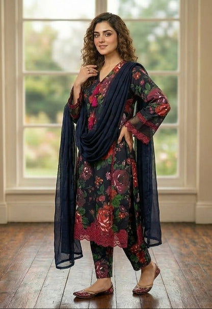 PLM-09 LAWN 3PC STITCHED