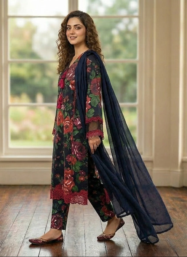 PLM-09 LAWN 3PC STITCHED
