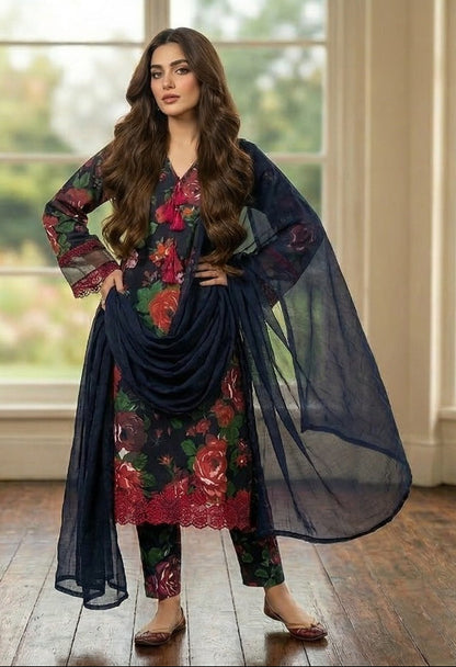 PLM-09 LAWN 3PC STITCHED