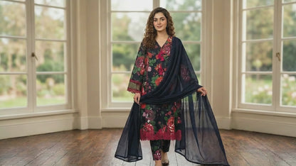 PLM-09 LAWN 3PC STITCHED